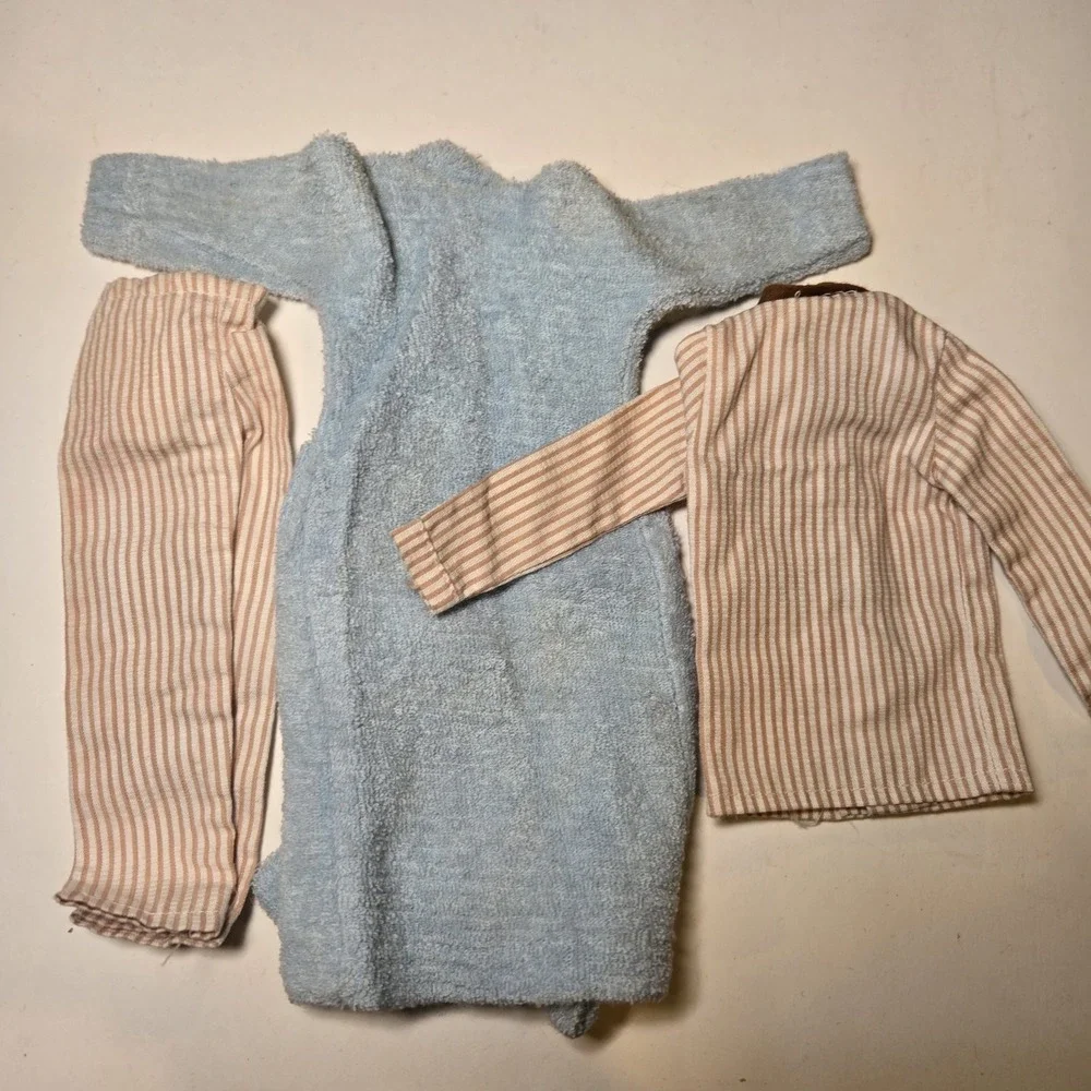 Vintage 1960s Barbie‎ Ken #781 Sleeper Set Complete PJs w/ Terry cloth Robe Euc